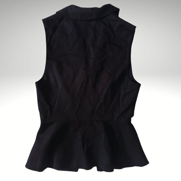 Reformation Black Oakley Peplum Vest with Velvet Buttons – Size 2 - Picture 2 of 3
